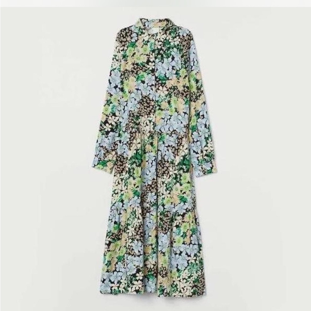 H&M Vibrant Floral Midi Dress - Multicolor